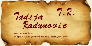 Tadija Radunović vizit kartica